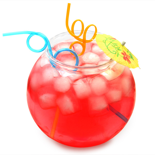 Cocktail Fish Bowl 105.5oz / 3ltr Cocktail Fishbowls Gold Fish Bowl