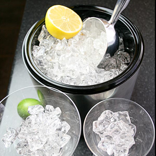 Plastic Ice Buckets Brushed Aluminium Effect Large Ice Bucket Ice